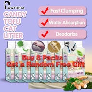 8PCS PAWTOPIA.tofu cat litter pasir kucing tofu cat litter 2.2kg cat litter tofu pasir kucing tofu t