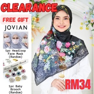 💯 MINAZ HIJAB 55 Free Gift JOVIAN Face Mask Baby Brooch New Clearance Sale KEBAYA BLACK OLIVE Bawal 