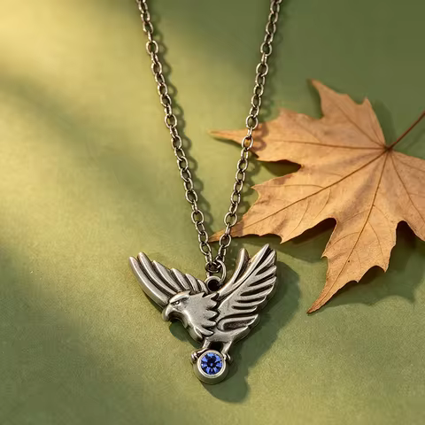 Resident Evil Ashley Graham Eagle Vintage Metal Charm Necklace - Freedom Jewelry for Birthday Or Gra
