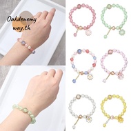 OAKDENEMYWAY Korean Daisy Bracelet, Multicolor Elastic Bohemian Bracelet,  Lucky Crystal Beaded Brac