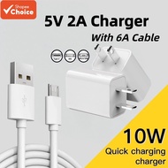 Fast Charge Kit 5V/2A QC3.0 USB Port Charger Adapter With 6A Cable For Micro/Type-C/iPhone  Kit Peng
