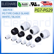 100pcs Cable Gland PG Gland Nylon IP68 Black White PG7 PG9 PG11 PG13.5 PG16 PG19 PG21 PG25 PG29