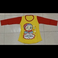 Sale Tops T-Shirt Raglan Da'Wah Girls Muslimah Islamic Character Long Sleeve Size S Age 2-3th/BB 6-11Kg