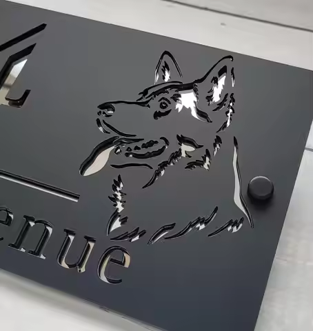 House Address Numbers Modern House Sign Personalized Custom House Number Dog House Signs Door Rectan