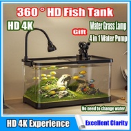 360° HD Aquarium Fish Tank Desktop Fish Aquarium Filter Household Landscape Design Lazy Fish Tank Se