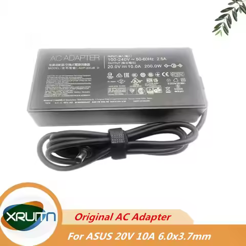Genuine A20-200P1A ADP-200JB D 20V 10A 200W 6.0x3.7mm 6.0mm Plug AC Adapter For ASUS Laptop Power Su