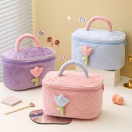 Tulip Flower Makeup Bag Makeup Brush Makeup Storage Bag Corduroy Makeup Bag Large Capacity Washing S