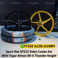 Sport Rim SP522 Enkei Y125Z /LC5S /LCV8FI Combo Set With Tayar Arisun SK-S Thunder Knight