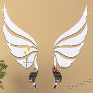 1pc Creative Angel Wings Acrylic Mirror Wall Stickers Bedroom Living Room Decor