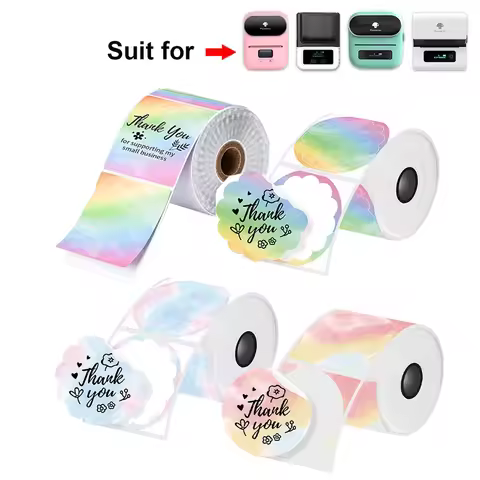 M110 Holographic Laser Silver Thermal Sticker DIY Seal Labels Card Festival Crafts Party Decorations