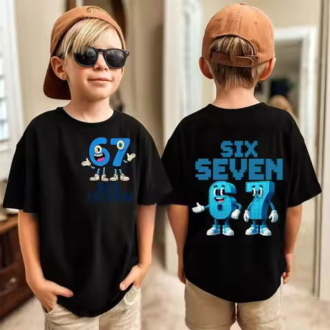 67 Six Seven Funny Italian Brainrot Boys Fashion Gaming Meme T-Shirt Y2k Gamer Gen Alpha Slang Sayin