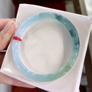 冰種玉鐲 天然翡翠玉鐲 A玉 手鐲 • 冰種水墨丹青翡翠圓鐲