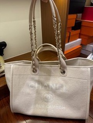 Chanel deauville 米白色沙灘袋袋沙灘包