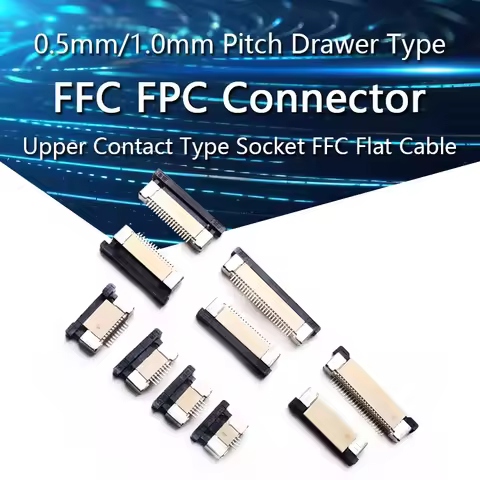 10PCS FPC Connector 0.5mm/1.0mm Pitch Drawer Type Upper Contact Type Socket FFC Flat Cable Socket 4P