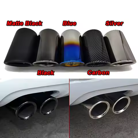 2pcs 7.6cm/2.99inch Car Exhaust Pipe Muffler Tip For Audi A4 B8 A3 8V 8P A1 Q5 A5 Volkswagen VW Pass