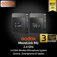 Godox Microphone MoveLink M1 ,Wireless Microphone 2.4GHz สำหรับ Camera Smartphones &amp; Tablets -รับประกันศูนย์ Godox 3ปี