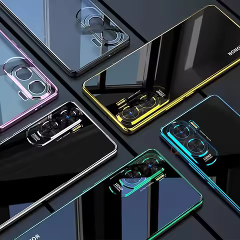 Honor90 90lite Luxury Plating Clear Case For Huawei Honor 90 Lite 5g Soft Silicone Bumper Transparen