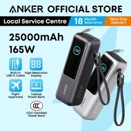 Anker CCC Power Bank 25000mAh 165W Fast Charging Built-in Dual USB C Cable Portable Charger A1695