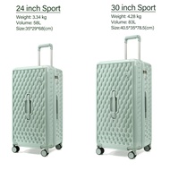 SeaChoice กระเป๋าเดินทางเก็บสัมภาระแบบแข็งพร้อมล้อสปินเนอร์ กระเป๋าเดินทางชุด 2 ชิ้น (24นิ้ว/30นิ้ว) Travel Luggage วัสดุ PC น้ำหนักเบา พร้อมระบบล็อค TSA (Family Travel Series ) และซิป YKK
