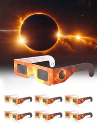 6入組日食眼鏡,適用於觀測太陽的派對,創意防uv太陽眼鏡,太陽系現象慶典中性裝飾眼鏡