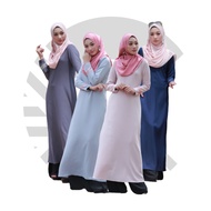 CASALWA | Layla Jubah | Jubah Plain Modern Exclusive Premium Crepe &amp; Lace Jubah Abaya Dress Simple Muslimah S- Plus Size