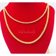 [VJ]Cop916 Necklace “Corn” Chain 999.9 Gold Plated L:35cm - 70cm<Rantai Leher Bulu Jagung>