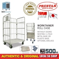 PRESTAR 500kg Load Roll Container Cage Worktainer Metal or Plastic Base Trolley  Made in Japan