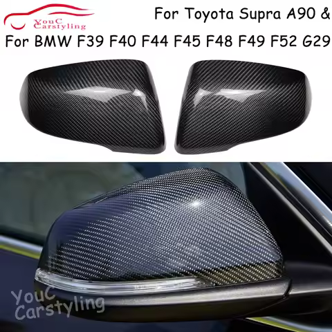F48 Real Carbon Fiber Mirror Cover For BMW 1 2 X1 X2 Z4 Series F52 F40 F44 F45 F39 G29 & Toyota Supr
