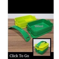 Tupperware Click To Go 900ml (1)Non Divided / Divided  22.2cm(L) x 14.3cm(W) x 5.3cm(H) Retail Price