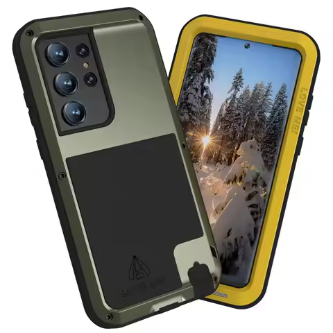 LoveMei Aluminum For Samsung Galaxy S23 S22 S21 Ultra 5G Cases Heavy Duty Protection Doom Armor for 