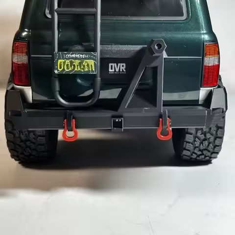FMS FCX10 LC80 Pro 1/10 RC Crawler Rear Bumper with Spare Tire Carrier Carbon Composite Mount Upgrad