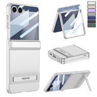for Samsung Galaxy Z Flip 7 Hidden Kickstand Case with Hinge Protection & Built-in Front Screen Prot
