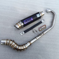 Original exhaust fulet PRC type X7 black malaysia stiyle cobra inlet 50mm for JUPITER MX OLD, MX NEW