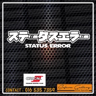 status error cutting sticker