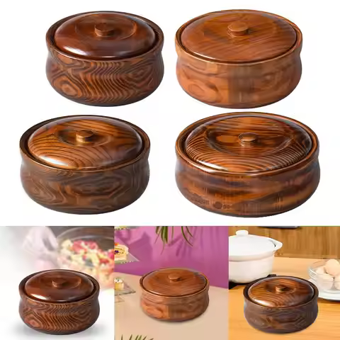 Wooden Bowl Handmade for Salad Container Multipurpose Round Bowl Home Decoration Serving Bowl Salad 
