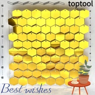 TOPTOOL Sequin Backdrop, Hexagon Silver Gold Sequin Panel Wall Decor,  PET Glitter Photo Backdrop We