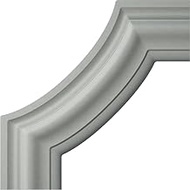 Ekena Millwork PML08X08PO-CASE-4 Pompeii Corner (4-Pack) Panel Moulding, 8"W x 8"H x 3/4"P, Primed