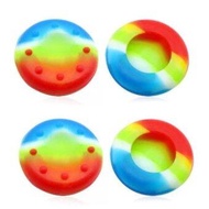 4Pcs Silicone Analog Grips Thumb stick handle caps Cover For Sony Playstation 4 PS4 PS3 Xbox Controllers (Colorful)