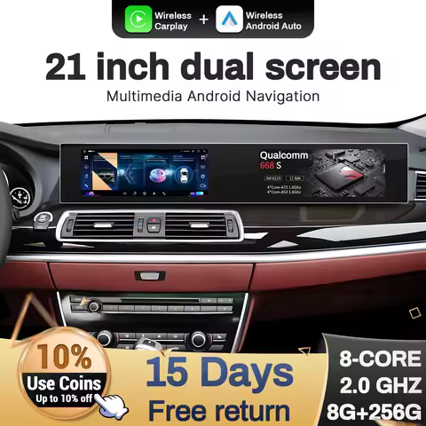 21 inch For BMW 5 Series F10 F11 X5 X6 2011-2017 Android Radio Wireless Apple Bluetooth Carplay Mult