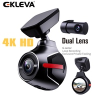 EKLEVA 4K Dash Cam Night Vision Car DVR WiFi External GPS 4K+1080P Dashcam Vehicle Android Auto Video Recorder