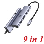 Ugreen 15375 9 in 1 USB-C to 2*USB-C + RJ45 Gigabit Adapter + HDMI 4K60HZ + PD + SD + TF + 2*USB3.0 