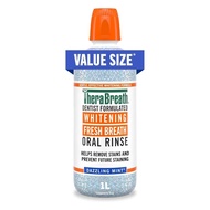 TheraBreath Whitening Mouthwash, Dazzling Mint, Dentist Formulated, 1 Liter