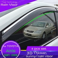 Rain visor For Toyota Corolla Altis 2001 2002 2003 2004 2005 2006 door Window 4PCS sun Visor Chrome 