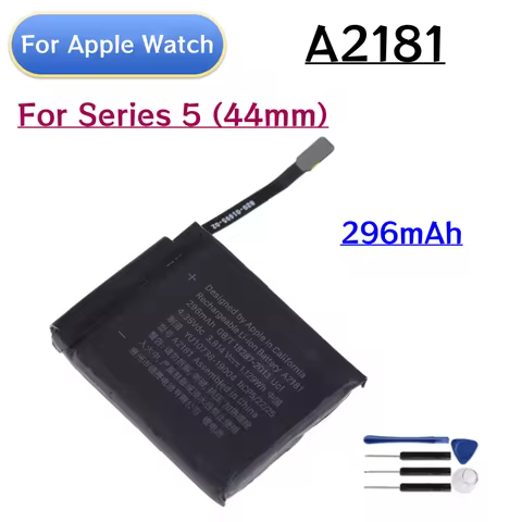 1-2pcs A2181 Battery For Apple iWatch Series 5 44mm A2181 296mAh Smart Watch Batteries + Free Tools
