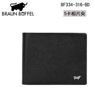 BRAUN BUFFEL Little Taurus 5 Card Photo Clip Men's Short Clip/Wallet BF334-316-BD Black