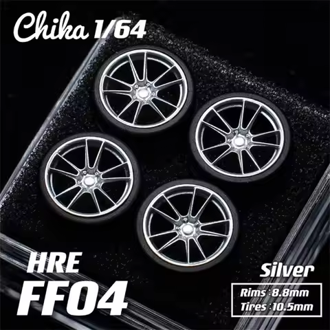Chika 1/64 Model Car Wheels with Rubber Tires Luxurious Modified Parts JDM VIP for Hotwheels Tomica 