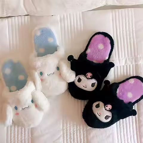 Lolita Warm Slipper Kuromi My Melody Home Cotton Shoes Cute Cinnamoroll Indoor Slipper Plush Slipper