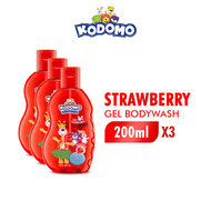 [Paket isi 3] KODOMO Shampoo Gel Strawberry Botol 200ml