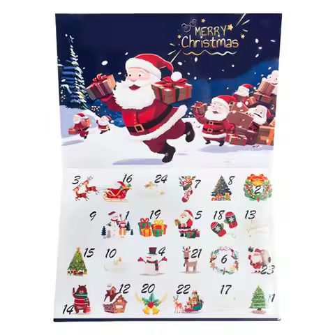 DIYFillable Christmas Advent Calendar Boxes Creative 24days Countdown Calender Boxes Decorative Colo