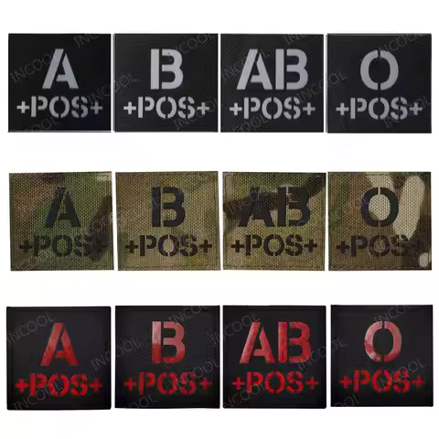Blood Type A B AB O Positive POS NKDA Infrared IR Reflective Patches Armband Decorative Patch For Cl